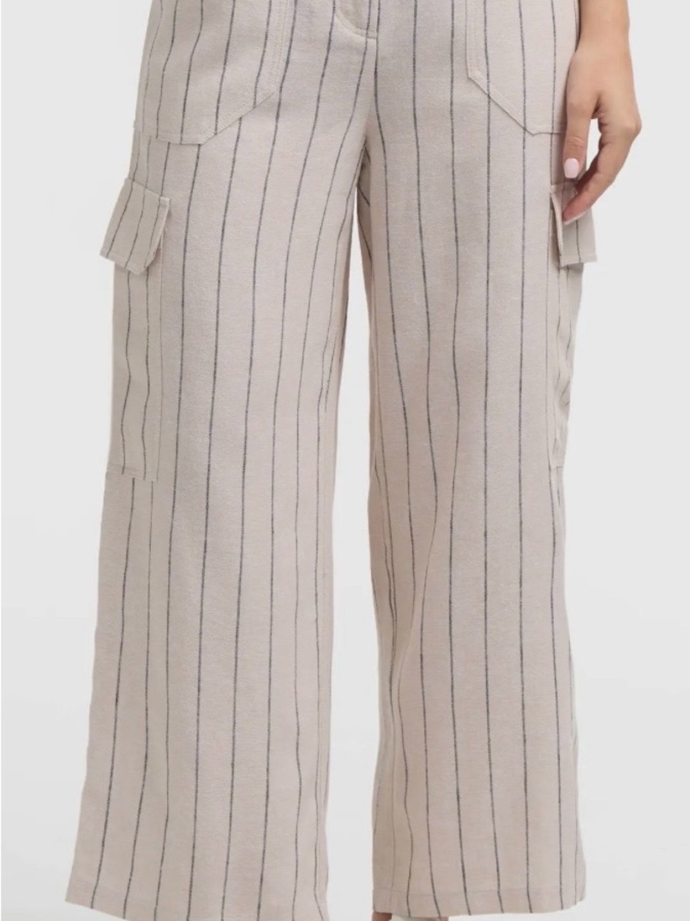 Linen Blend Wide Leg 4 Pocket Pants NWT - Picture 6 of 7